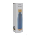 ODESSA - Giftology Double Wall Stainless Bottle with Bamboo Lid and Base - Blue