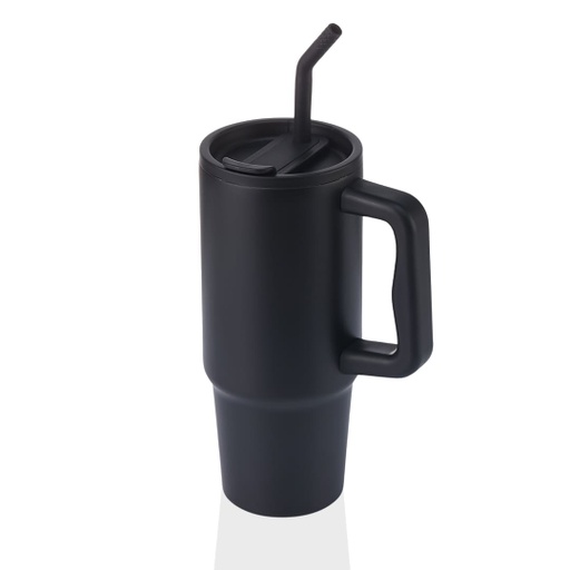 [DWHL 3181] BERN - Recycled Stainless Steel Tumbler with Reusable Straw - Black