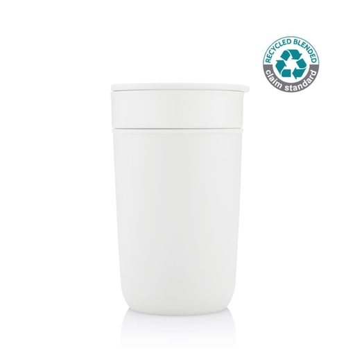 [DWHL 3187] SAVONA - Hans Larsen Premium Ceramic Tumbler With Recycled Protective Sleeve - White