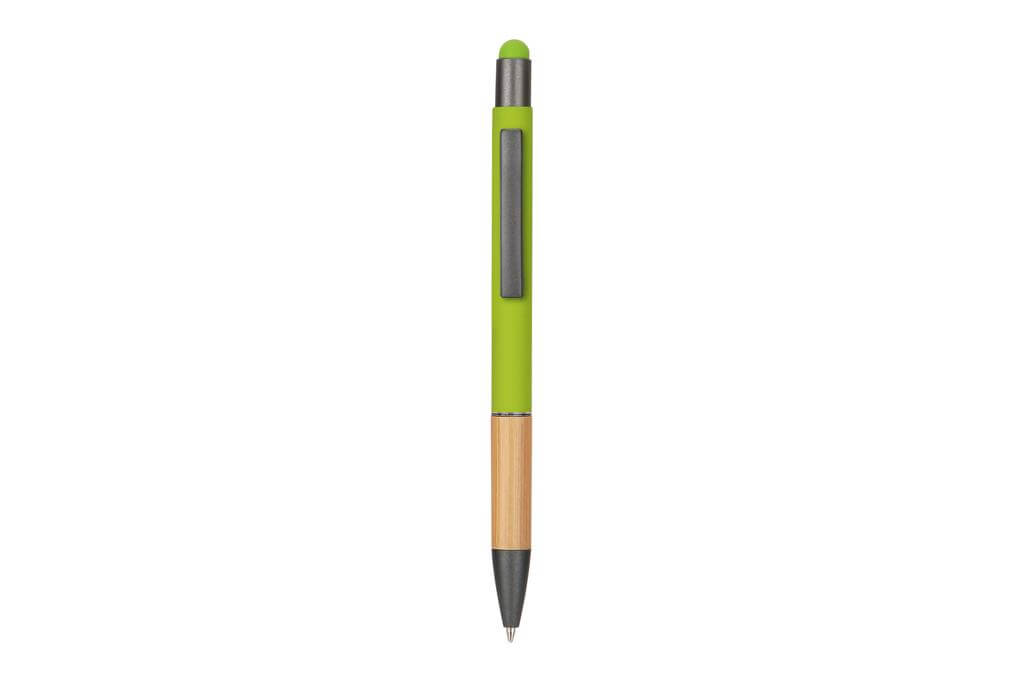 AYTOS - Metal Stylus Pen with Bamboo Grip and Rubberized Aluminium Barrel - Green