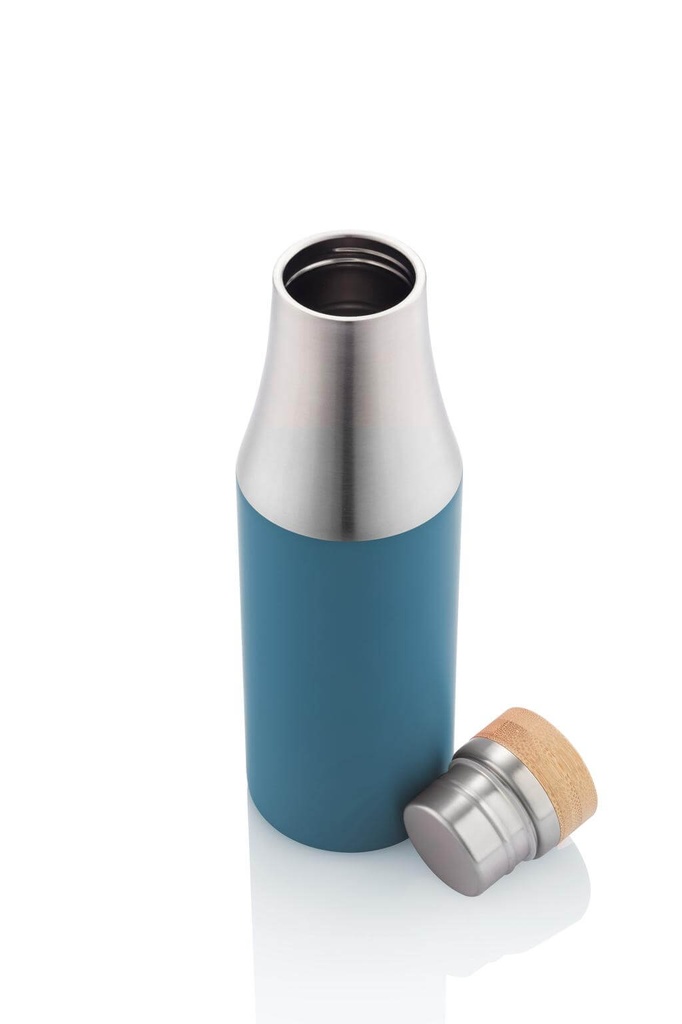 BREDA - Vacuum Bottle With Bamboo Lid - Blue