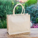 Eco-neutral Jute Shopping Bag - Horizontal - White