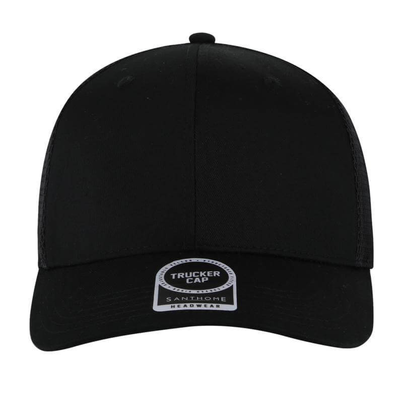 SWIFT - Santhome 6 Panel Trucker Cap - Black