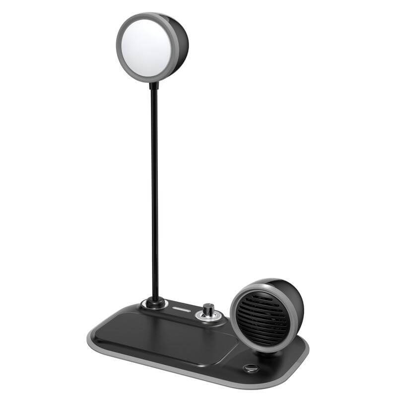 VEERE - @memorii 3 in 1 Wireless Charger Lamp with Speaker - Black