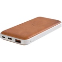 ALBECK - Recycled Leather 10000mAh PD Powerbank - White/Tan