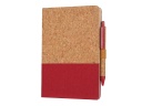 BORSA - eco-neutral A5 Cork Fabric Hard Cover Notebook and Pen Set - Red