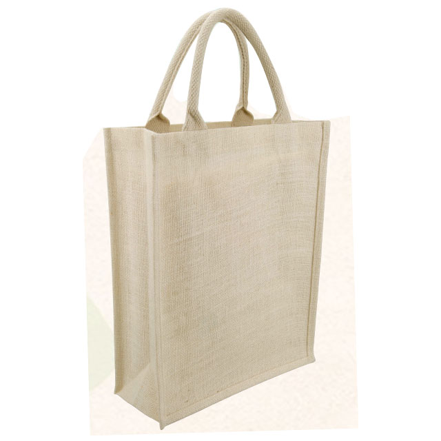 Eco-neutral Jute Shopping Bag - Vertical - White