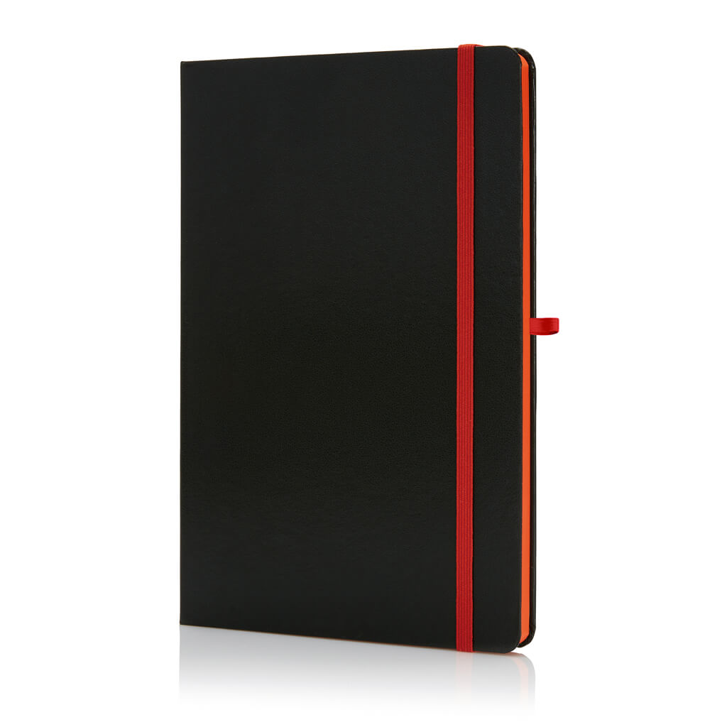 SUKH - SANTHOME A5 Hardcover Ruled Notebook Black-Orange