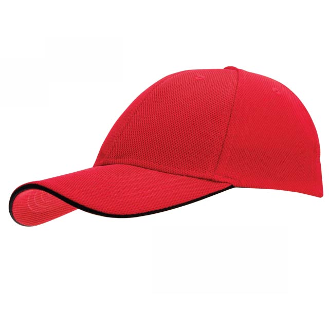 Santhome Nu-Fit® Performance Stretch-Fitted Cap - Red / Black