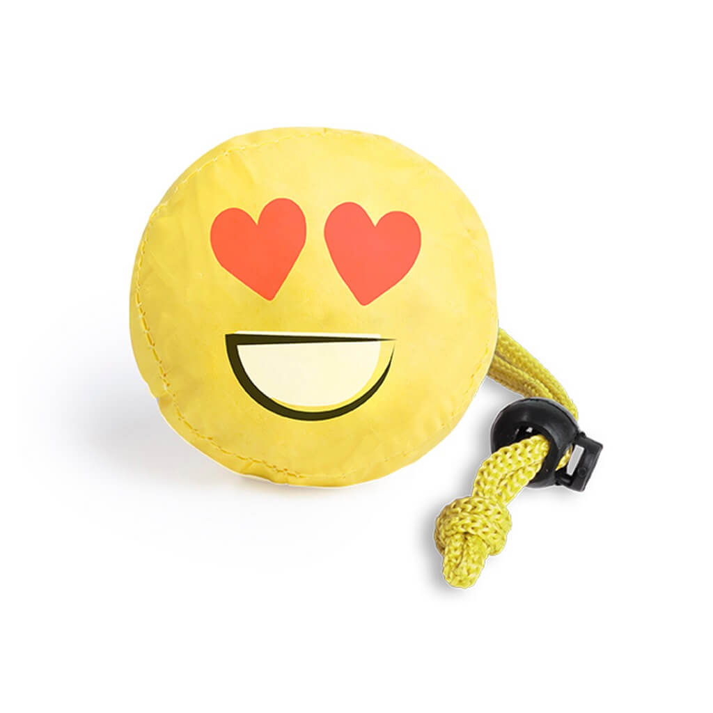 Folding Bag With Fun Emoji Designs - Heart