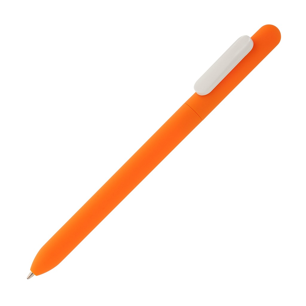 TORCY - Rubberized Pen With Sliding Clip - Orange