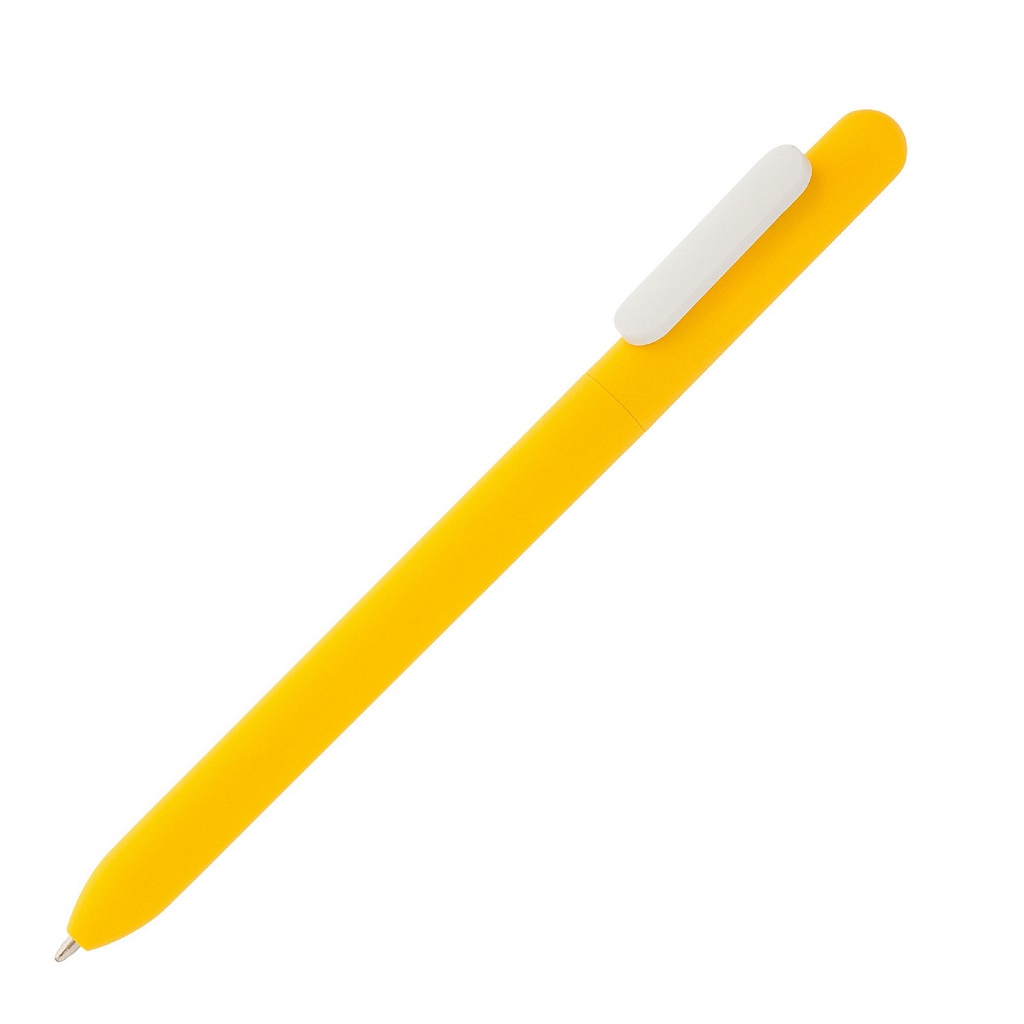 TORCY - Rubberized Pen With Sliding Clip - Yellow