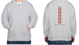 Sweatshirt Hoodie Fleece (zip up style) (unisex) - Grey