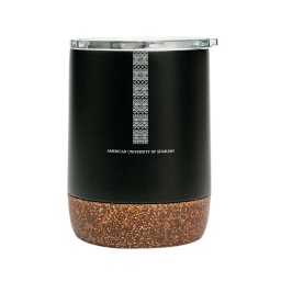 [AUS25-DW02] Vacuum insulated cork base coffee mug 180ml - Black